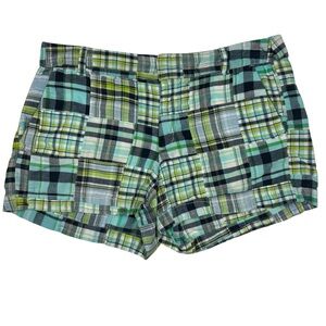 British Khaki Plaid Women's Shorts - Green and Black